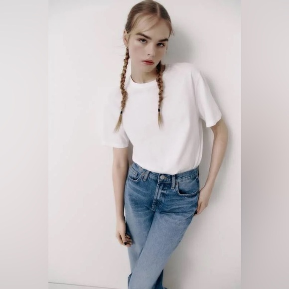 Zara TRF jeans Wide-leg split high waisted azul - Picture 4 of 15